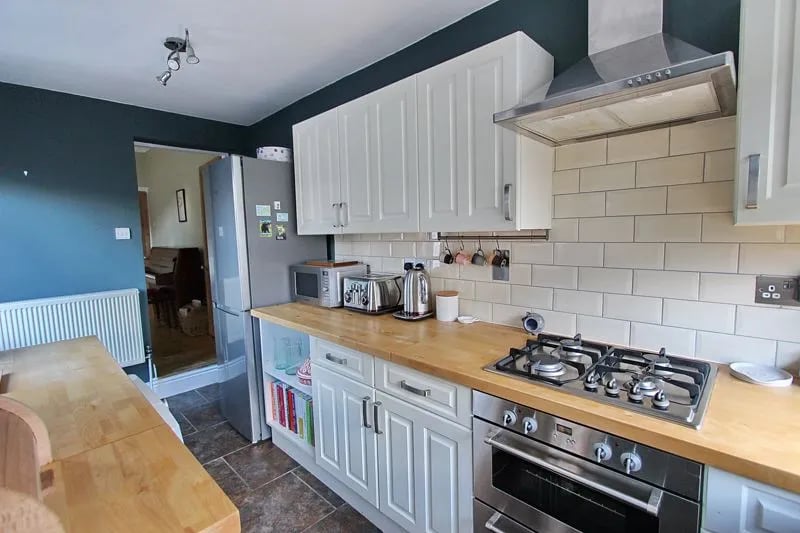 Kitchen with gas hobs.