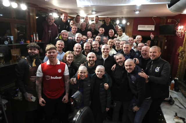 All the players and staff who took part had a picture with the staff at the British Barber Company afterwards.
CREDIT: Bristol Rovers on Twitter