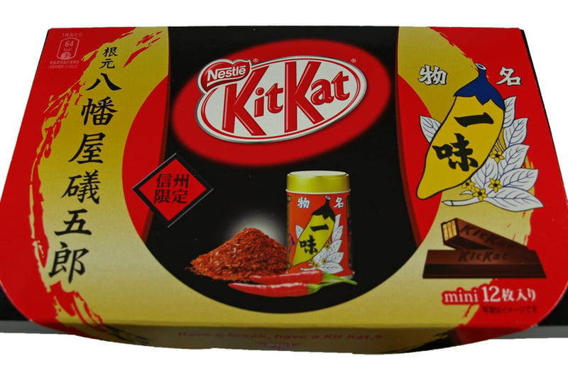 Kit Kat offers a chilli flavour version in Japan. It’s a limited edition available in the Limited Edition from the Shinshu region in Japan and the chili powder comes from a specific business.  (Photo - Bodo/Flickr)