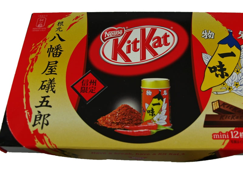 Kit Kat offers a chilli flavour version in Japan. It’s a limited edition available in the Limited Edition from the Shinshu region in Japan and the chili powder comes from a specific business.  (Photo - Bodo/Flickr)
