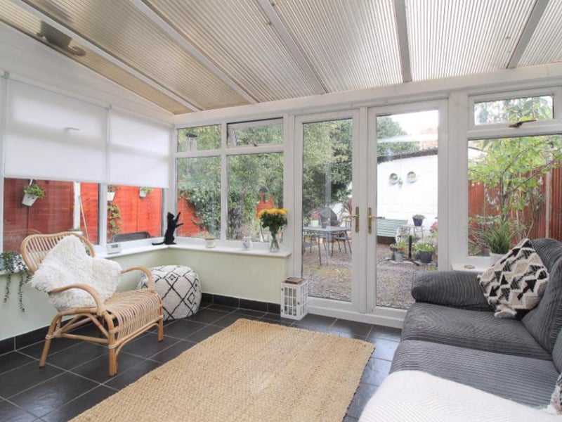 The conservatory is perfect for entertaining in summer.