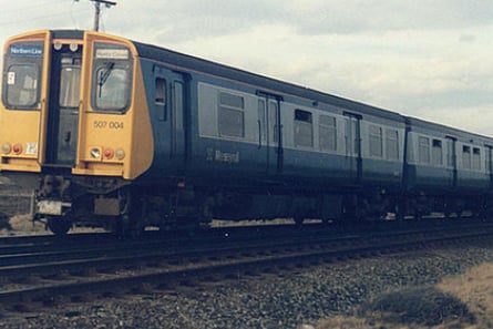 Merseyrail Class 507 - Northern Line service from Hunts Cross to Southport, 1986.