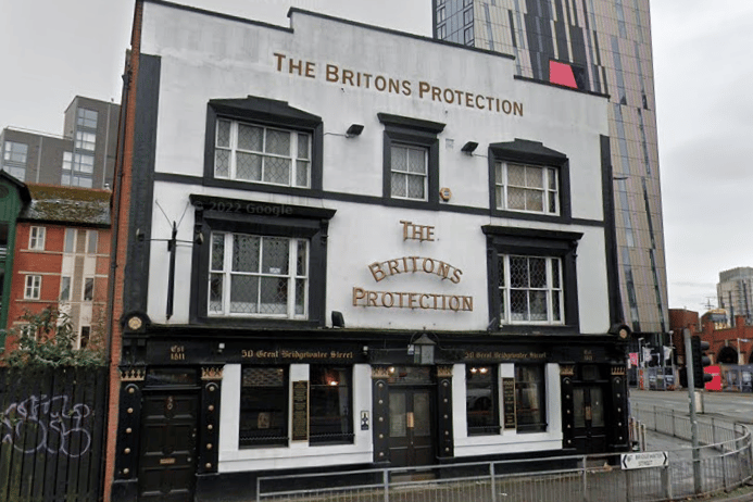 One of the most famous pubs on the list is the Briton’s Protection. It is a Grade II-listed building and Mancunians have fought hard to protect it, most recently when it came under threat from planned developments nearby. As well as the beer and ale selection, it also specialises in whisky with a huge choice of drams. Credit: Google Maps