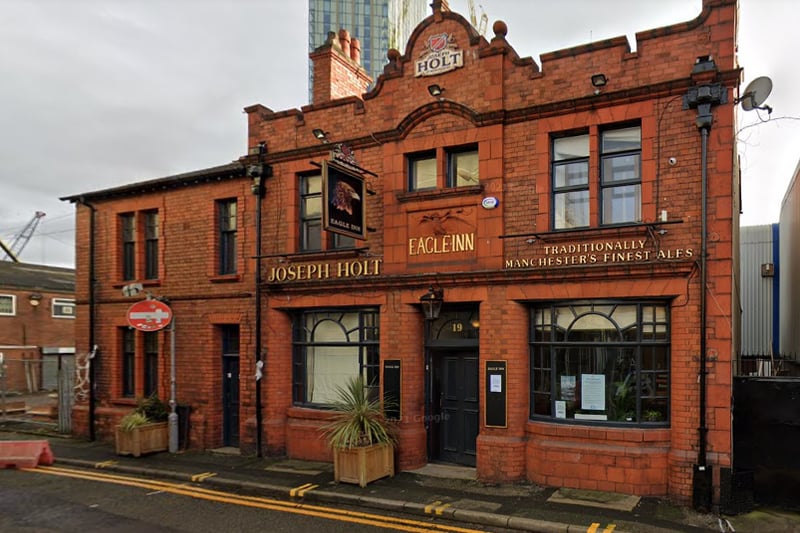 Located in Salford, just a short walk away from Victoria station, is the Eagle Inn, a pub which is now surrounded by new developments and high-rises but dates back to the 19th century. The Eagle is a popular spot on the music and arts scene, with its 80-person capacity venue and a rehearsal room for local bands and musicians.  Credit: Google Maps