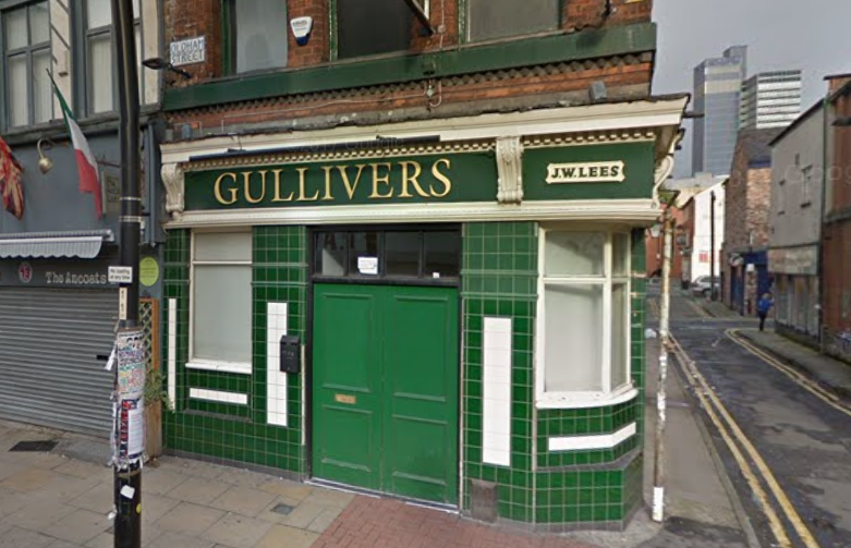 Gullivers, located on Oldham Street in the Northern Quarter, is a key part of the city’s modern music scene with its two live performance spaces but it’s also a good traditional pub  now owned by J.W. Lees which dates back to around 1865. Credit: Google Maps
