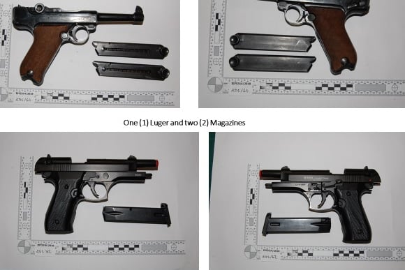 Also among the cache were deactivated weapons that had been re-activated, while others – including a stun gun, an Italian Bruni (BBM) Model ME .38 calibre revolver and a Turkish Atak 914- self-loading 9mm pistol – had been converted to fire. He had also converted blank ammunition that could be fired.