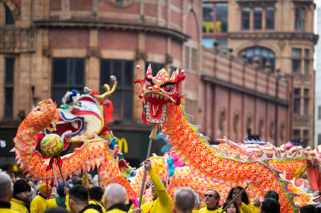 Manchester Chinese New Year Dragon Parade, which took place on Sunday 22 January, started at Manchester Central and made its way to Chinatown. Credit: Fabio De Paola/PA Wire