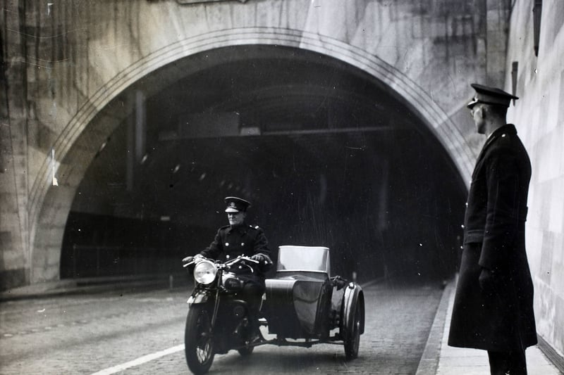 The Tunnel Patrol - special police officers assigned to the Mersey Tunnel in 1936.