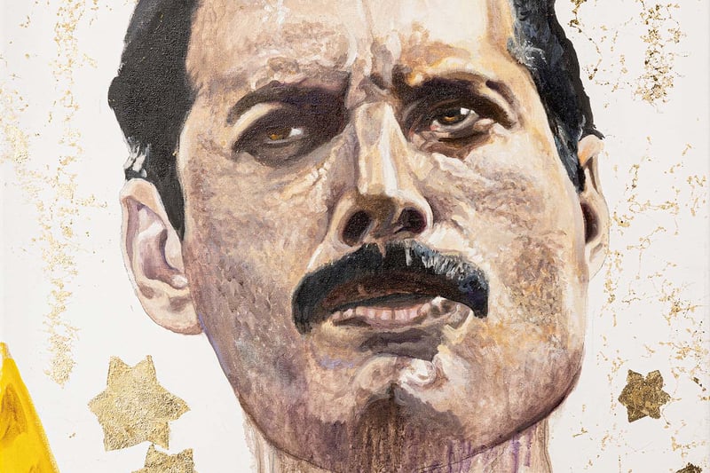 Freddie Mercury painting by Birmingham artist Stephen Rea