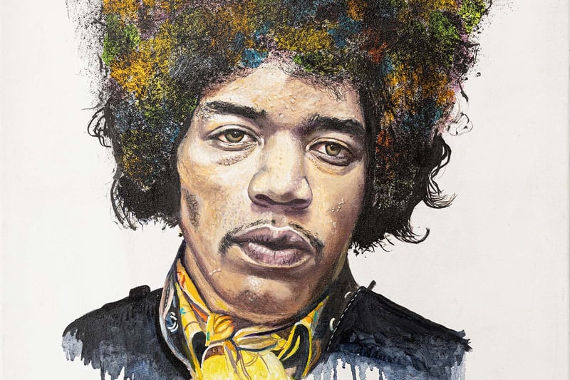 Jimi Hendrix painting by Birmingham artist Stephen Rea