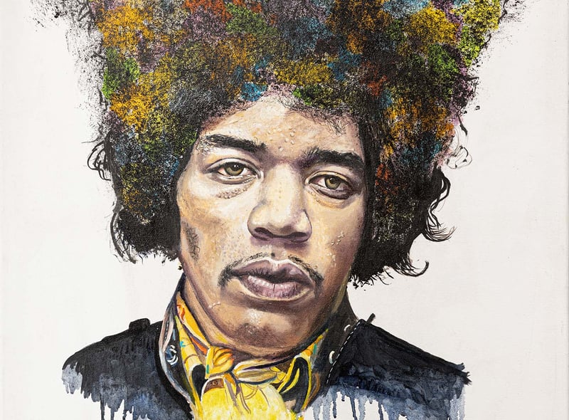 Jimi Hendrix painting by Birmingham artist Stephen Rea