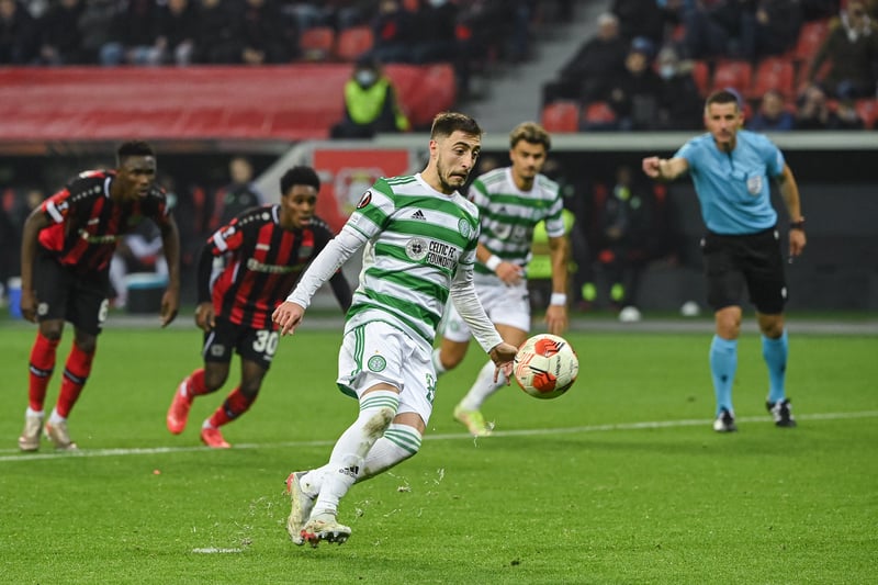 Juranovic oozed confidence as he clipped his Panenka-style penalty in off the underside of the crossbar against Bayer Leverkusen in European action.