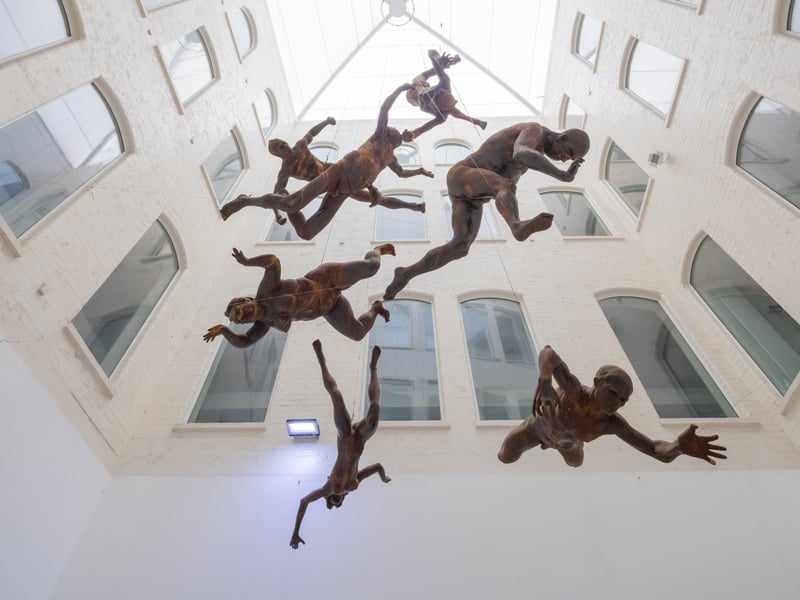 Sculptures at the Zellig building in the Custard Factory in Digbeth, Birmingham