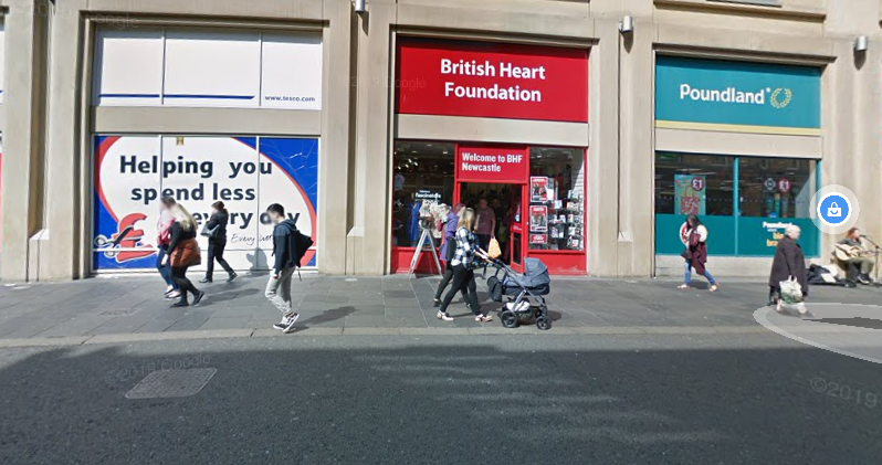 British Heart Foundation can be found on Clayton Street.