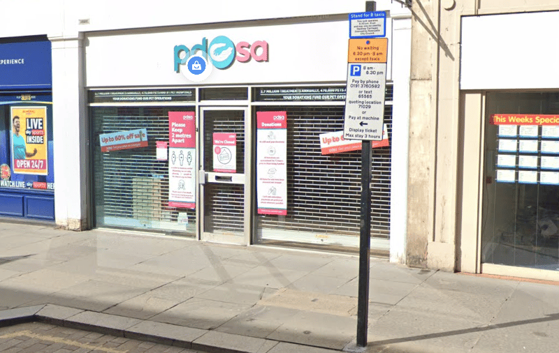 The PDSA charity shop can be found on Clayton Street.