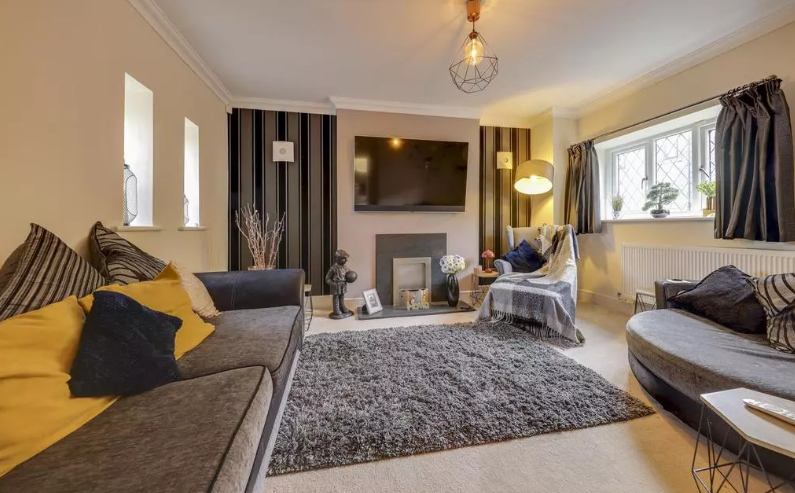 The cosy living space in the property