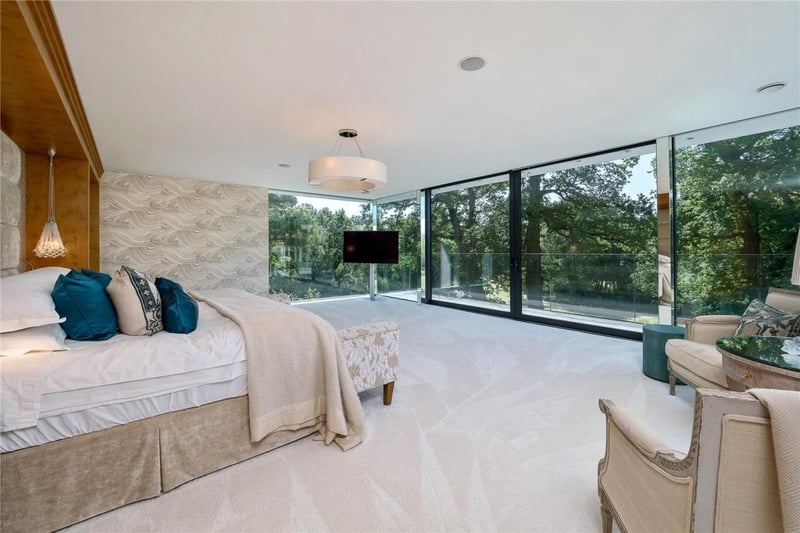 The master bedroom have magnificent large windows.