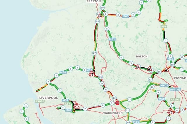 The M62 closure is impacting on traffic across the North West motorway network this morning