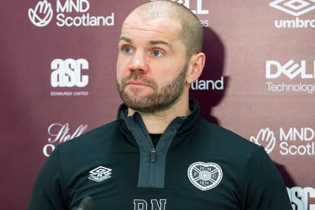 Robbie Neilson speaking to the media earlier today