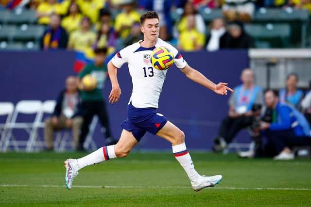New Hibs striker Matthew Hoppe was playing for the United States against Colombia during a friendly in California on Saturday. Picture: Ronald Martinez/Getty