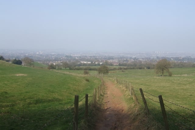 This hill is located on off the A456 Birmingham Road, at Hagley, Stourbridge, on the border of West Midlands and Worcestershire. This can be a peaceful hike and you can see the Wychbury Obelisk - a grade II listed building. 
(Photo -John M / Monarch’s Way on Wychbury Hill / CC BY-SA 2.0)