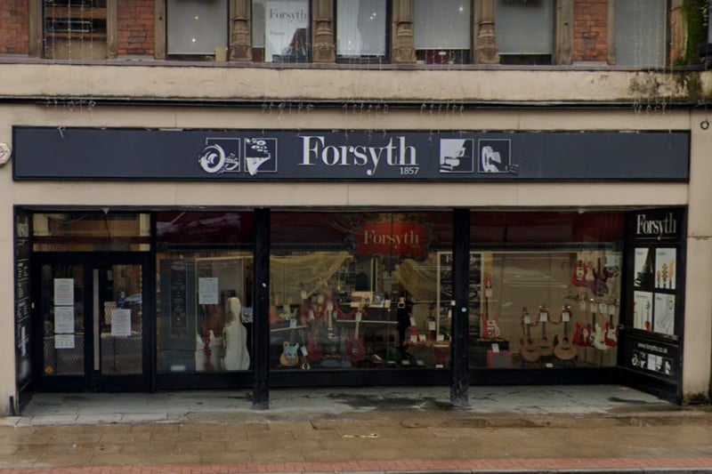 Music shop Forsyths has been run by the same family in the same premises since it was founded in 1857. Credit: Google Maps