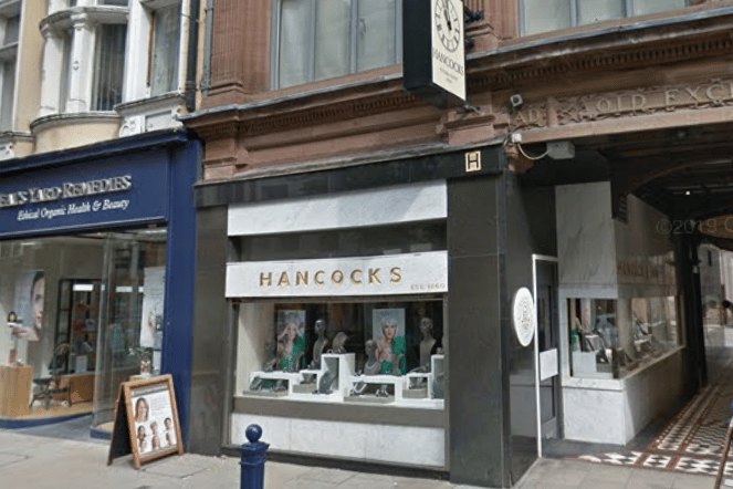 Hancock’s jewellers has been situated on King Street for most of its history, starting out briefly in Piccadilly. It was founded by Josiah Hancock, who was a clock winder to gentry before opening the shop in 1860. Credit: Google Maps