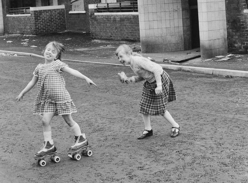 Girls playing in Ancoats in the 1970s 