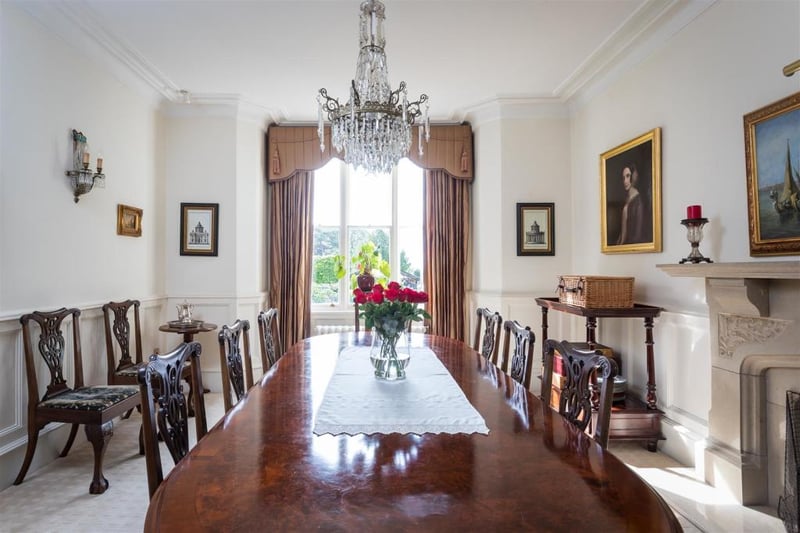 The dining room has space for a large dining table.
