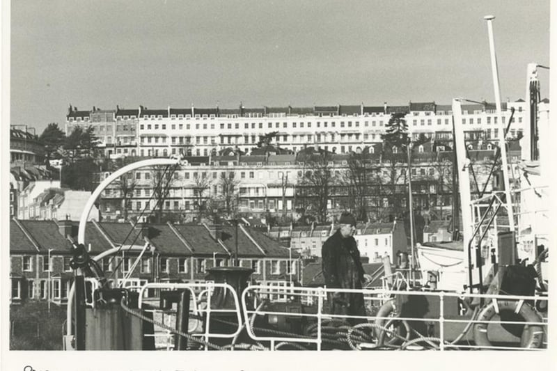 Royal York Crescent from Baltic Wharf, Feb 1977