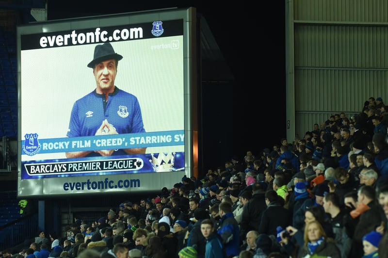 Goodison Park was a filming location for Creed - a spin-off from the Rocky series of films - in 2015. Filming took place during half-time of a Premier League match between Everton and West Bromwich Albion. The stadium later hosted the climactic fight between the hero Donnie and villian Ricky Conlan -  played by Liverpool boxer Tony Bellew. US actor Sylvester Stallone had been to the stadium before, to promote his Rocky Balboa film in 2007.