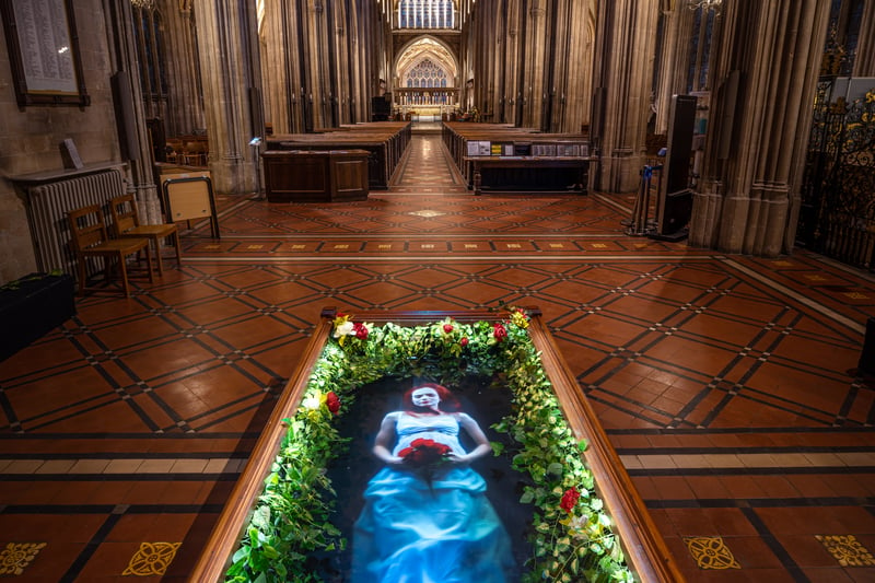 Ophelia by Davy and Kristin McGuire in the stunning surroundings of St Mary Redcliffe Church (photo: Andre Pattenden)