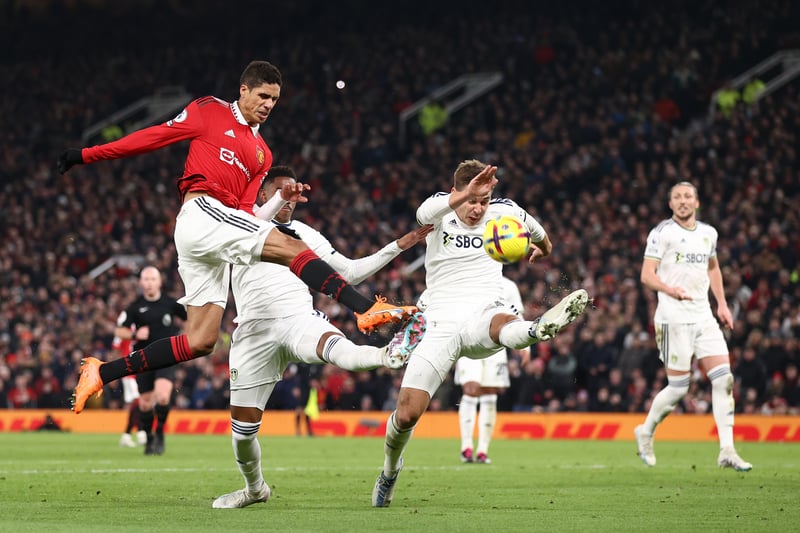 Not at his best at the heart of defence. Varane popped with three chances in the Leeds penalty area.