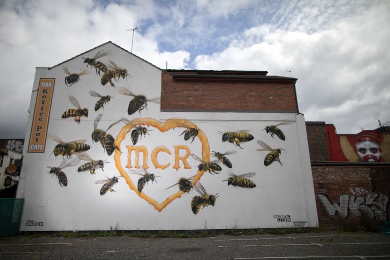 Russell Meeham, aka Qubek, is one of Manchester’s most prolific street artists. His work can be seen on walls all over the city centre and beyond. (Photo by Christopher Furlong/Getty Images)