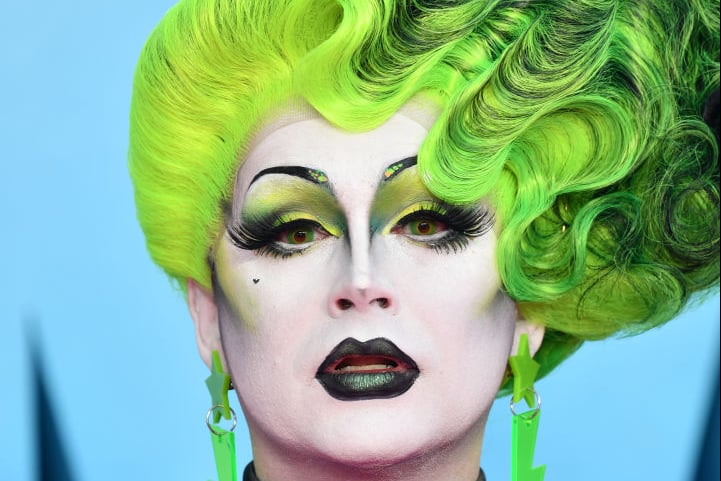Anna Phylactic is one of Manchester’s most well-known drag queens – you may recognise her from her mural on Richmond Street. (Photo: Gareth Cattermole/Getty Images)
