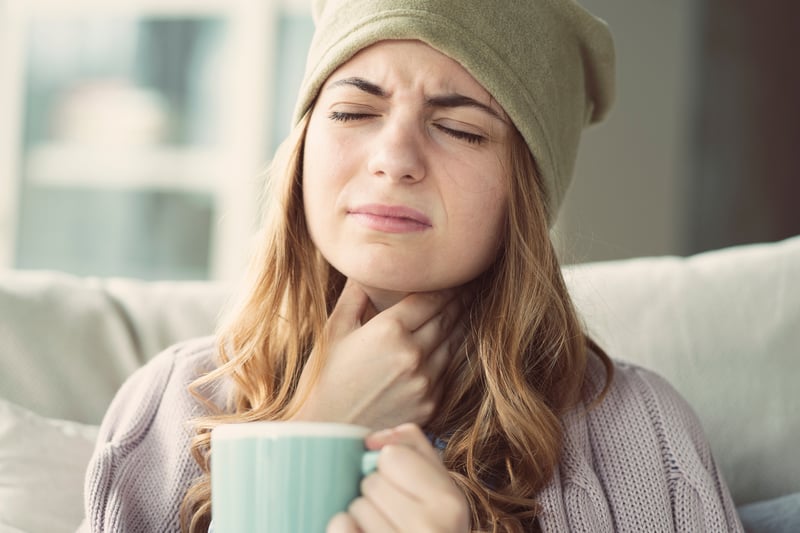 Found in 57% of cases. A sore throat is the most common Covid symptom right now and it typically develops in the early stages of infection. Drinking plenty of fluids should help to ease the pain.