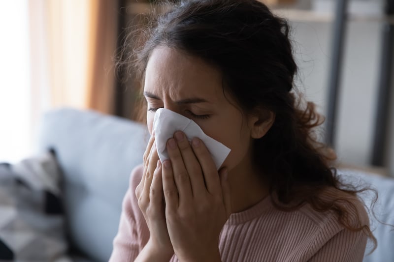 Also found in 57% of cases, a runny nose is a key symptom to look out for. It can easily be mistaken as a sign of a cold so it is worth taking a lateral flow test to check or self-isolate until you feel better.