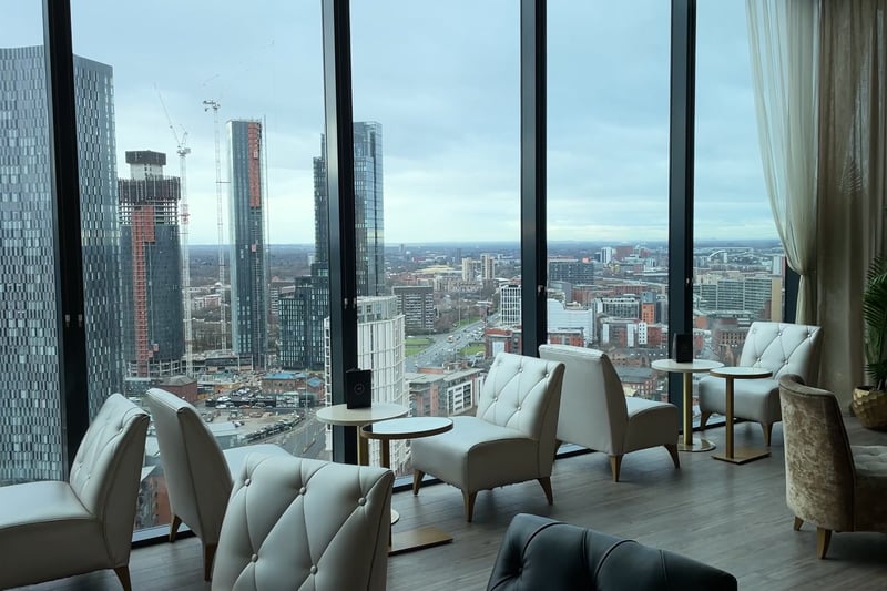The swanky bar on the 23rd floor of the Beetham Tower has stunning panoramic views of the whole city.  Credit: LocalTV/Emma Higgins