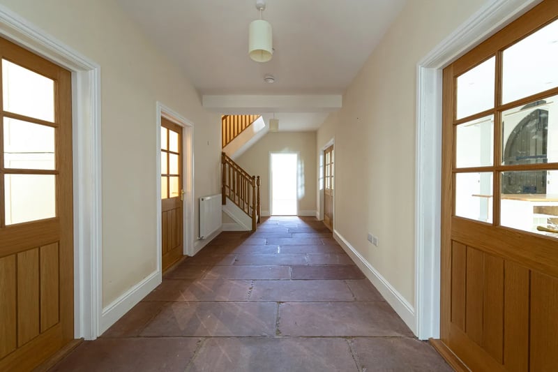 The reception hallway on the ground floor inside the property 
