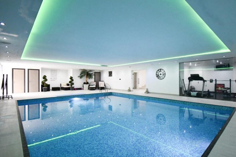 Downstairs, there is huge pool, and gym.