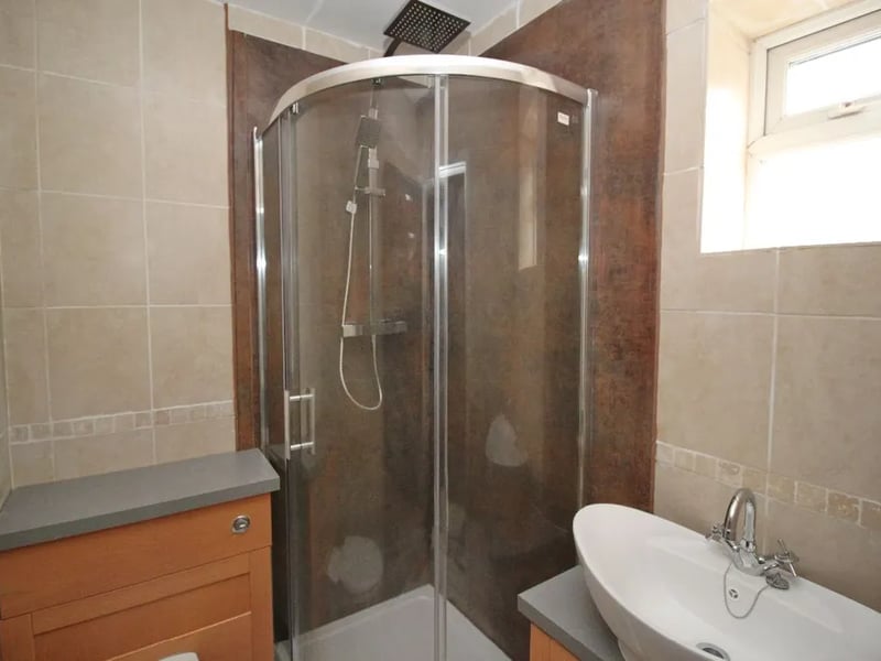 Shower room with a new shower cubicle