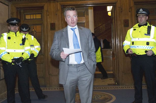 Craig Whyte makes a statement outside Ibrox Stadium in February 2012 to announce Rangers are to go into administration