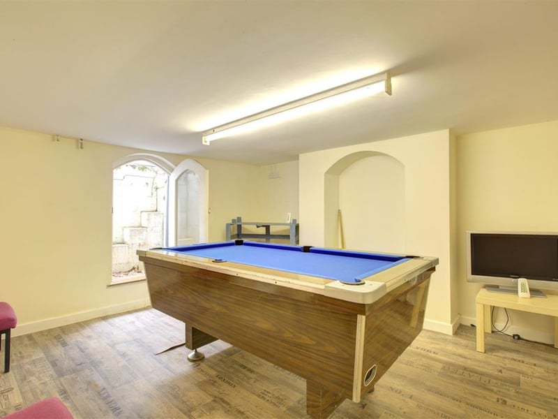 The basement games room