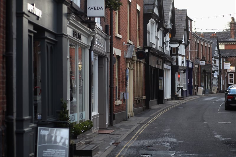 Knutsford is a historic Cheshire market town which was the inspiration for novelist Elizabeth Gaskell and today has a range of boutiques, restaurants and coffee shops, as well as the 1,000 acres of Tatton Park with its deer herds nearby.  Houses in Knutsford currently cost around £556,909. Photo: Getty Images