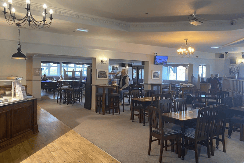A first look at the inside of the pub, showing how vast it is, capable of seating many