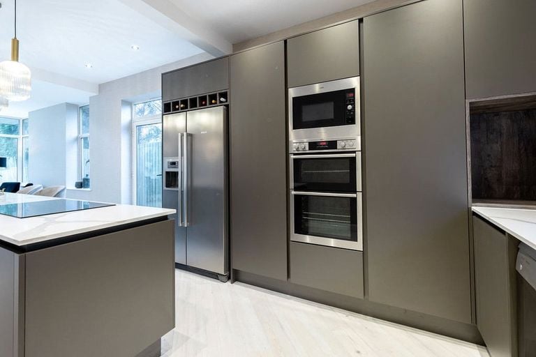 The property features a stylish kitchen