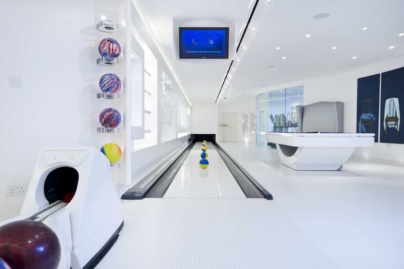 The bowling alley inside the property