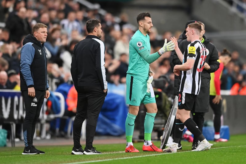 His full Premier League debut came to a disappointing end after just 24 minutes following Nick Pope’s red card. Had shown a few promising signs before his early withdrawal. 
