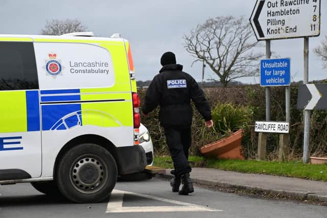 Police at the scene in St Michael’s On Wyre where a body has been found