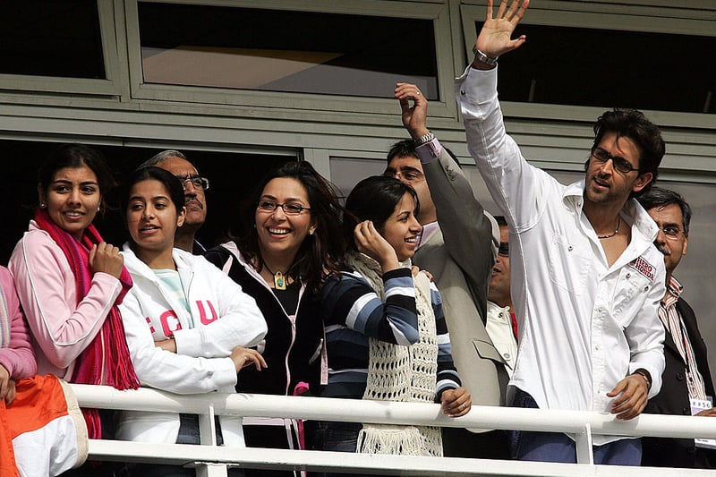 Actor Hrithik Roshan visited Edgbaston for a cricket match in 2004. He gained instant fame with his debut movie in 2000 and has acted in many big budget movies since, including playing a super hero in Krrish. (Photo - ADRIAN DENNIS/AFP via Getty Images)